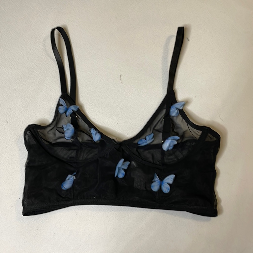 sheer black crop top